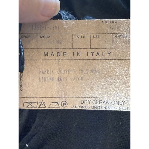 Luciano Carreli Italy Men 48R Checker Black Blazer 100% Wool Money Dressy Formal - Picture 5 of 6